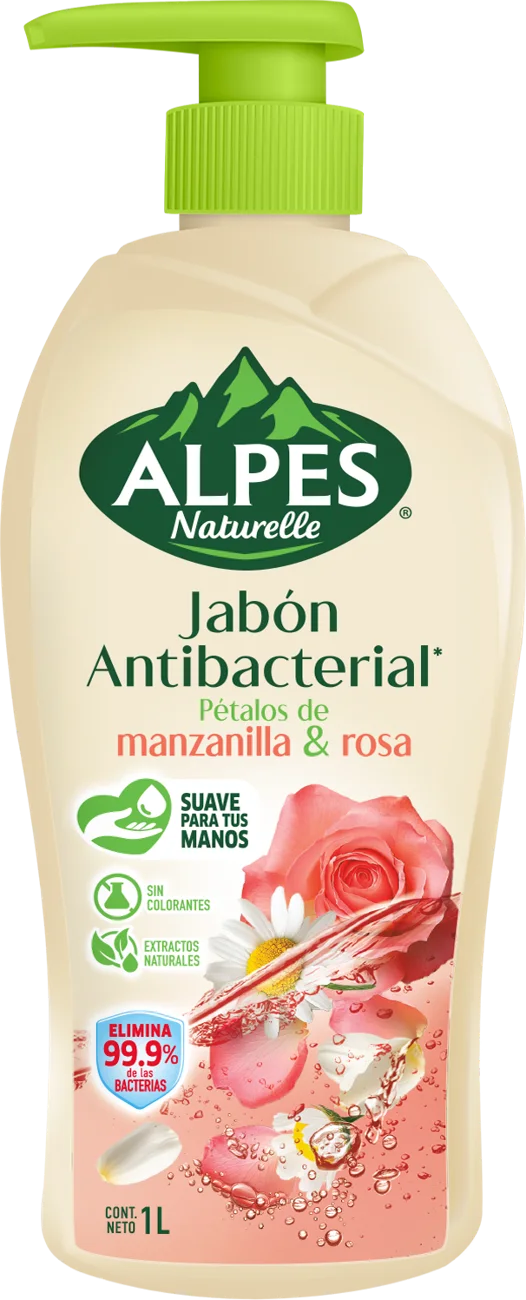 Jabón antibacterial pétalos de manzanilla & rosa